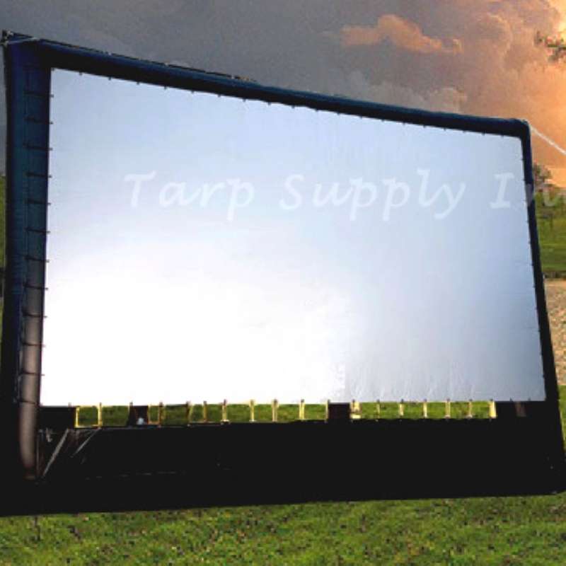 White Movie Screen Blockout Vinyl Tarp 10&rsquo;X10' | Projector Screen