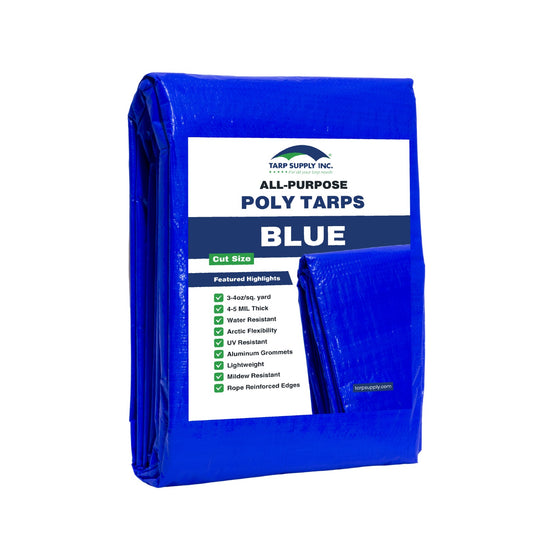 8' x 18' Blue Tarps - Case of 10 Tarps