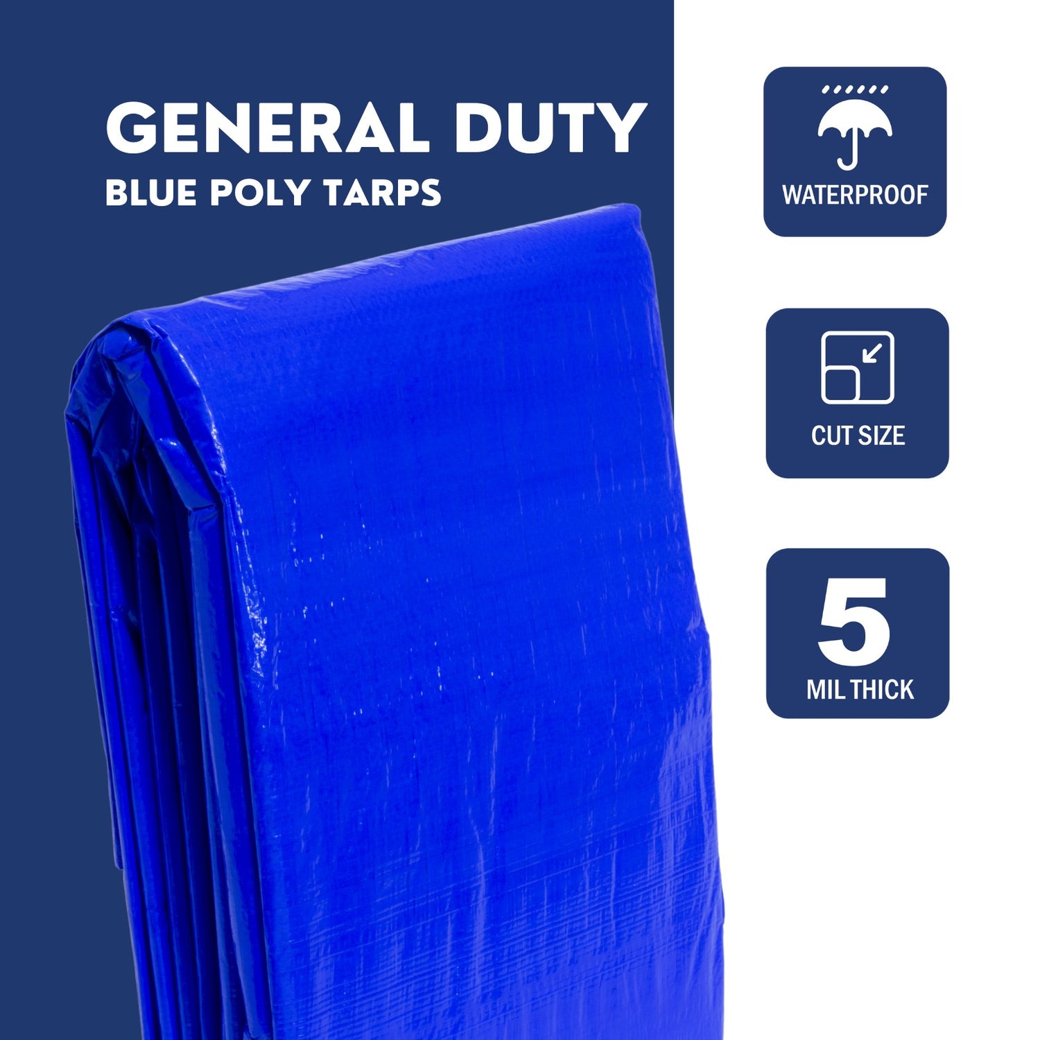 5'x7' Blue Poly Tarps - Case of 40 Tarps