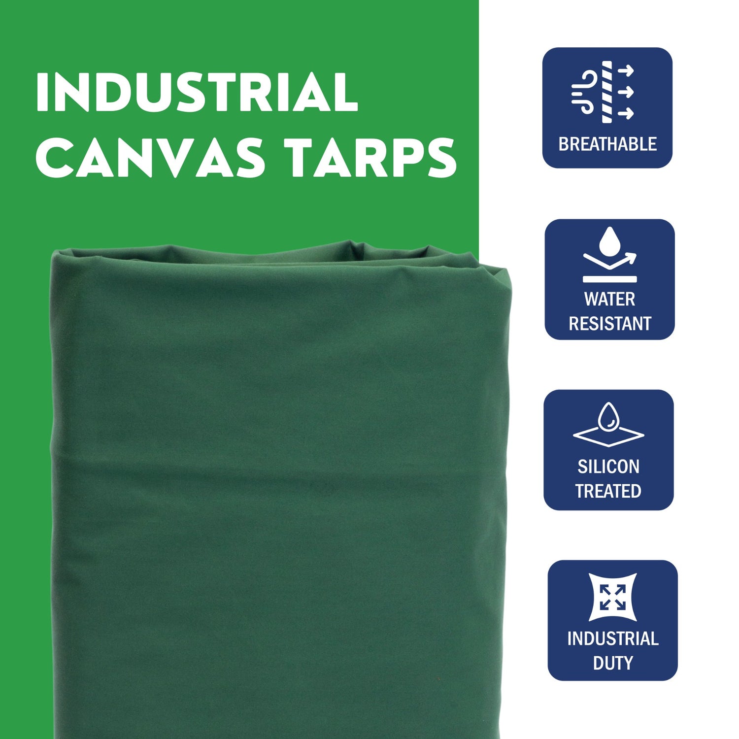 8'x12' Green Polyester Canvas Tarp [EXACT SIZE Special]