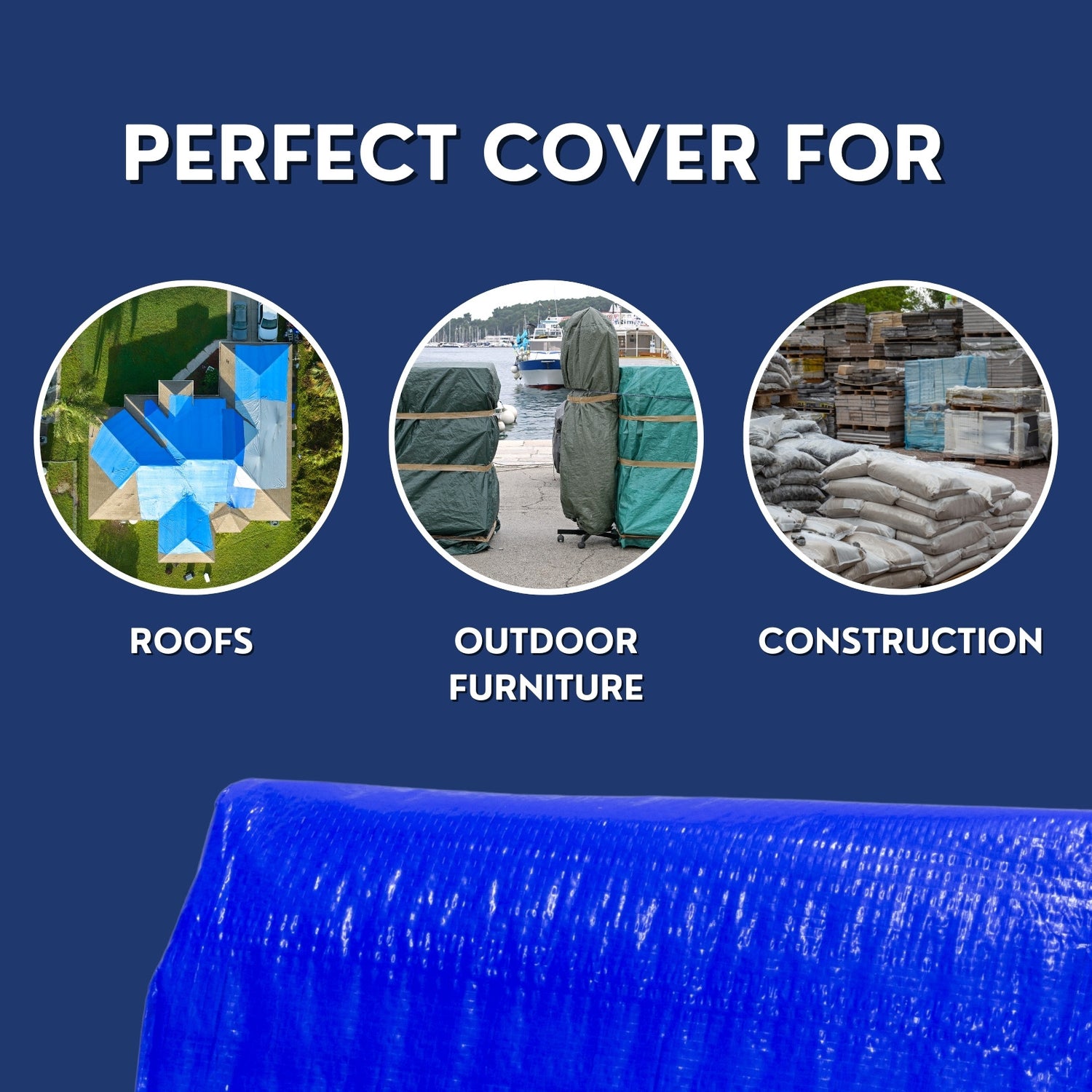 6'x8' Blue Poly Tarps - Case of 30 Tarps