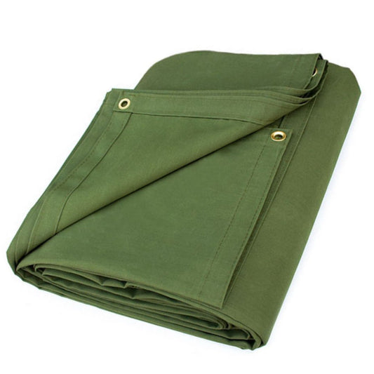 5'x7' Green Polyester Canvas Tarp [EXACT SIZE Special]