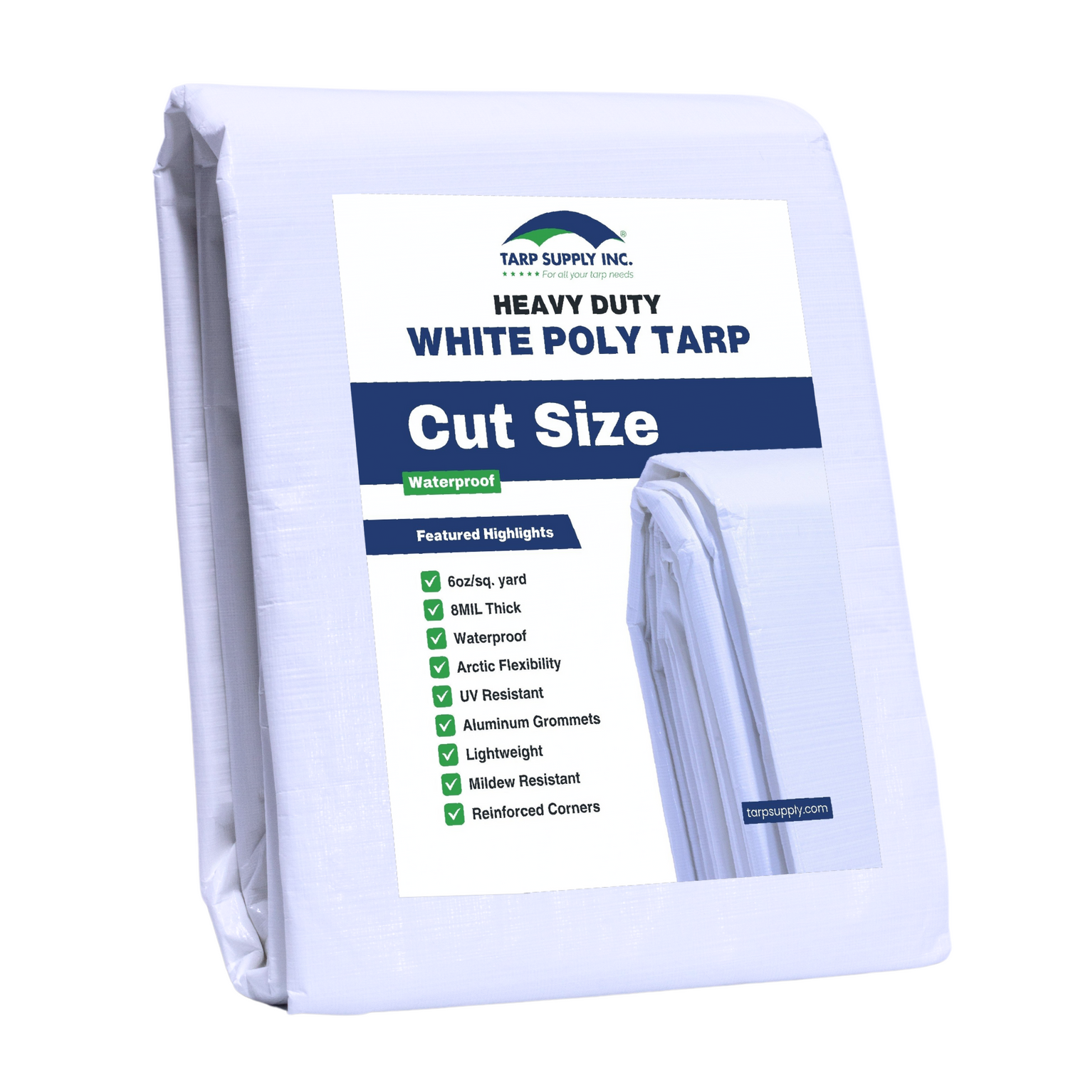 10'x12' Heavy Duty White Poly Tarp