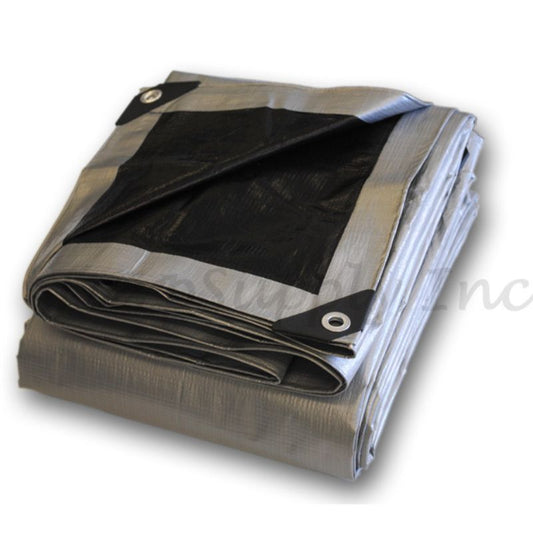 25'x48' Heavy Duty Silver/Black Poly Tarp