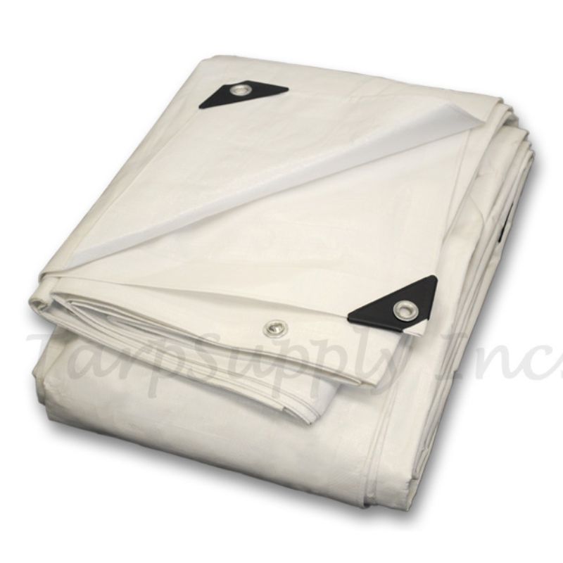 15'x20' Heavy Duty White Poly Tarps - Case of 5 Tarps